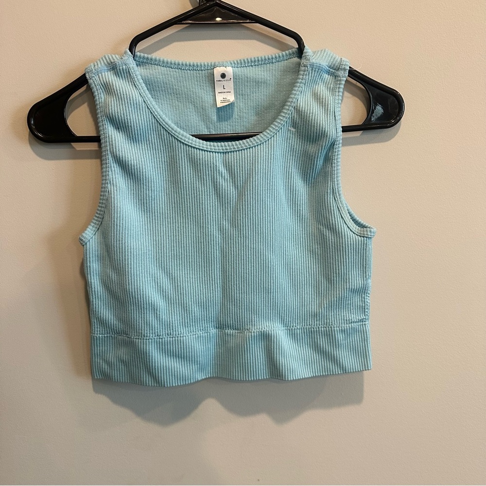 Yogalicious Sky Blue Ribbed Tank Top